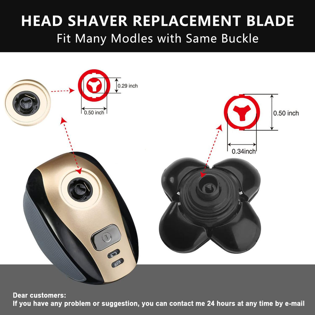 3 PCS Universal 5 Blades Head Shaver Replacement heads for Freebird Head shaver and Other Brand shaver Black