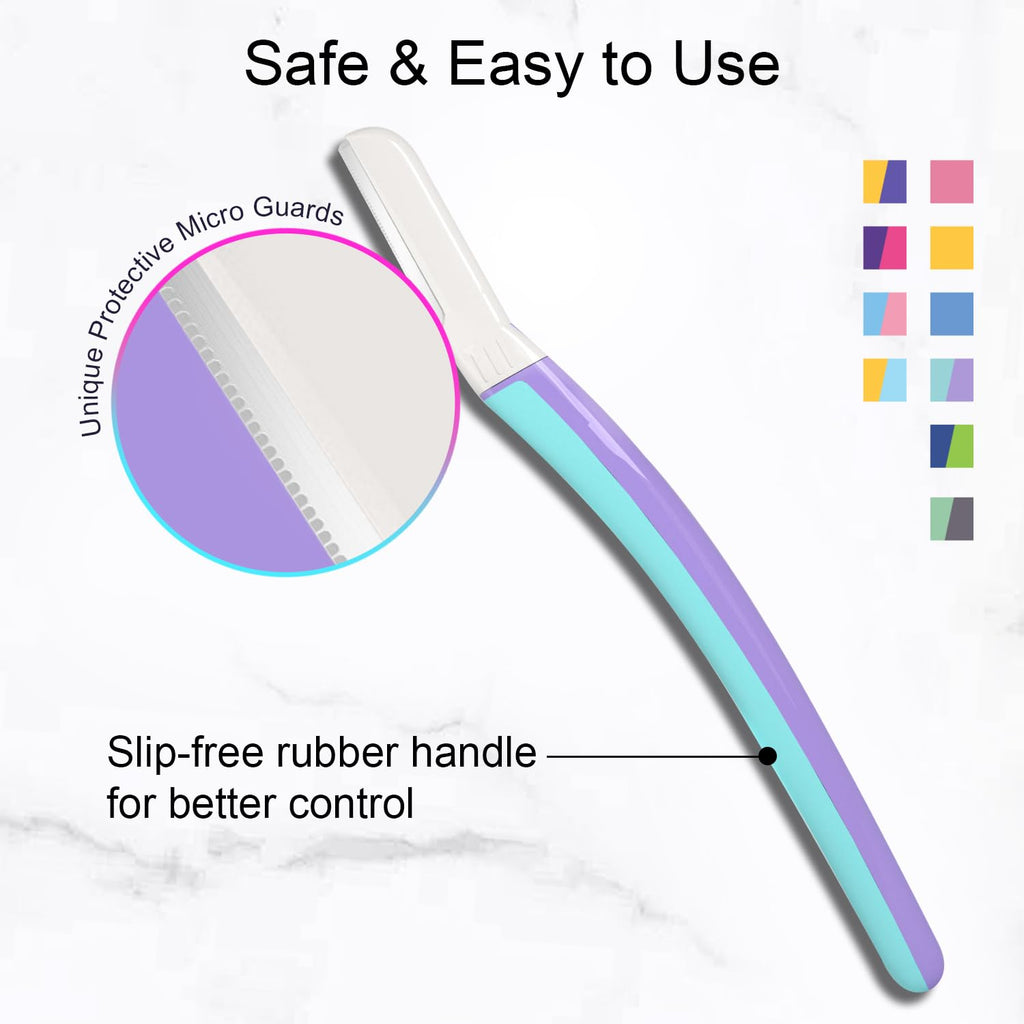THURLADY Dermaplane Razor, Eyebrow & Facial Razor, 9 ct, Wisteria