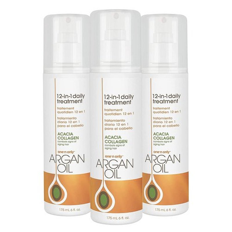 One N' Only Argan Oil 12-in-1 Daily Treatment - Lightweight Frizz Control & Moisturizing for Dry Hair | 6 Fl Oz (3 Pack)
