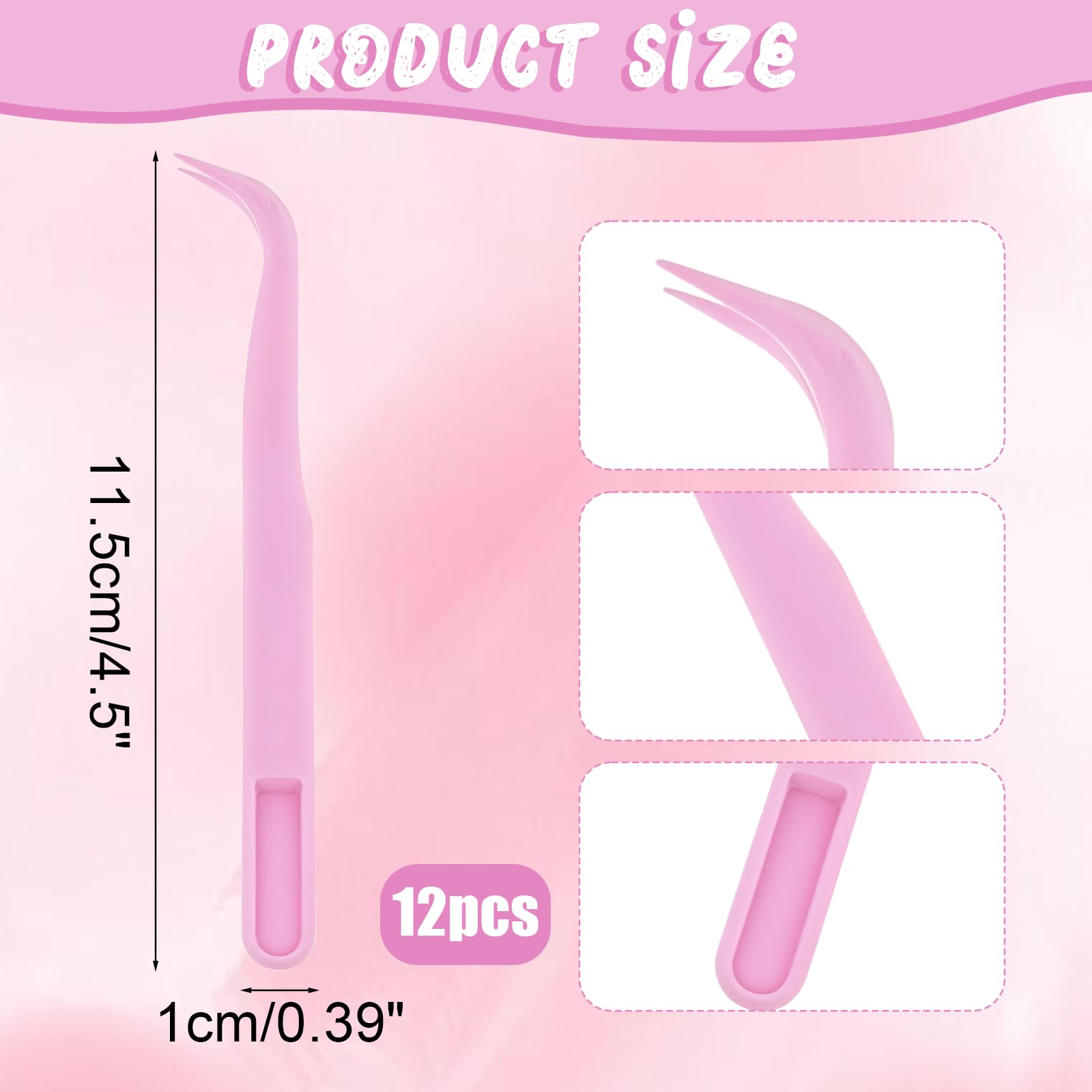 InnoHHustle 12 Pack Plastic Tweezers for Crafts 4.5 in Long Bent Tweezers Bulk Picking and Placing Crafts Beads Tweezers for Crafting DIY Bead Jewelry Making