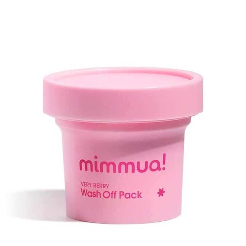 mimmua! Very Berry Wash Off Pack | Korean Sauna Face Mask | Berry Complex + Fermented Ingredients for Skin Barrier | Instant Glow Up Effect | Whipped Cream Pack for Textured, Dry Skin 3.38 FL OZ