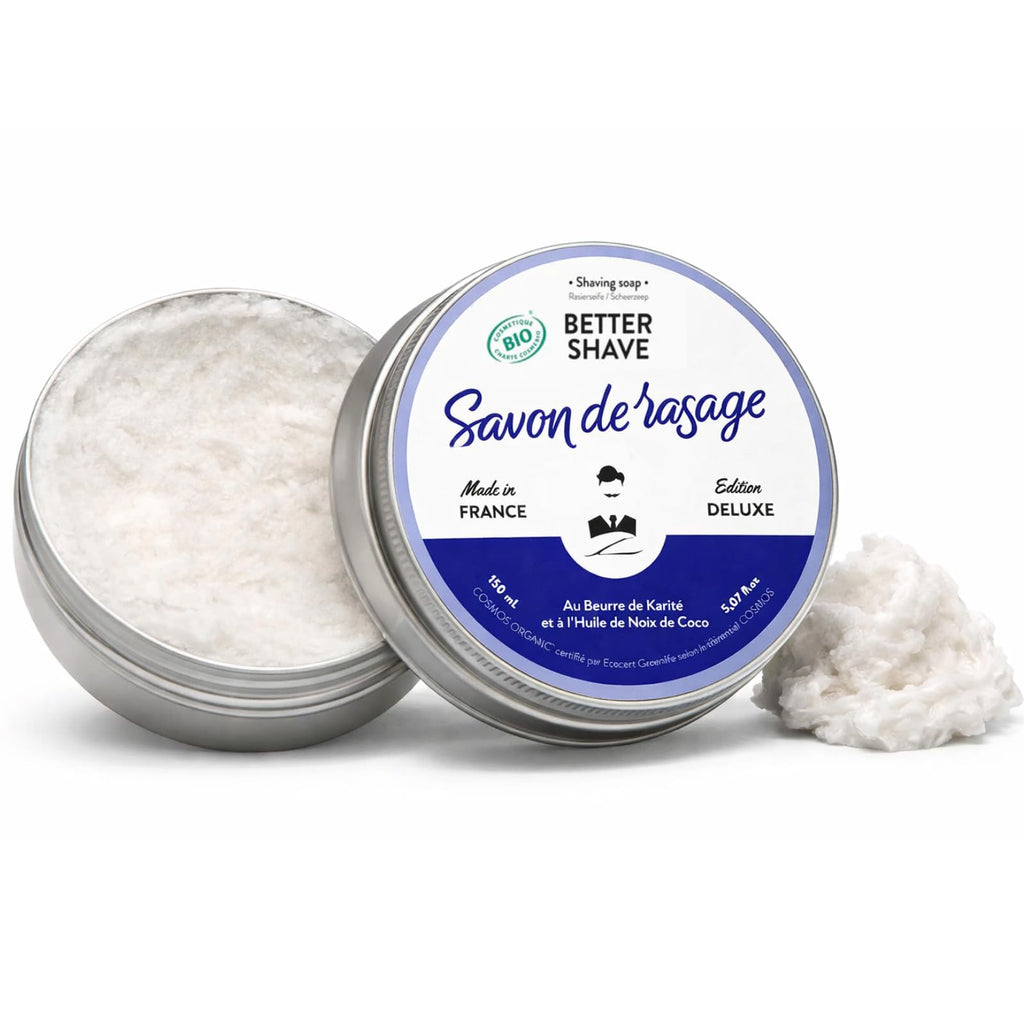 Monsieur Barbier Better Shave Shaving Soap Puck | Vegan Luxury Dense, Rich & Creamy Lather Smooth Glide Traditional Wet Shave Cream Soap with Dense Lather, Grooming Routine Gifts Made in France 150ml