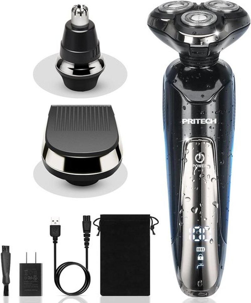 Skiennix Electric Razor for Men - Waterproof Rechargeable Shaver with Nose & Sideburn Trimmer