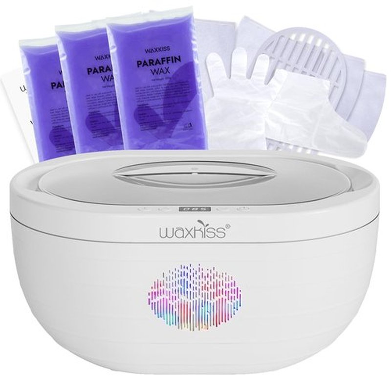 Paraffin Wax Machine for Hand and Feet with Paraffin Wax Refills, 3000ml Hand Wax Paraffin Machine Kit for Paraffin Bath Heating Reservation and Keep Warm (White)