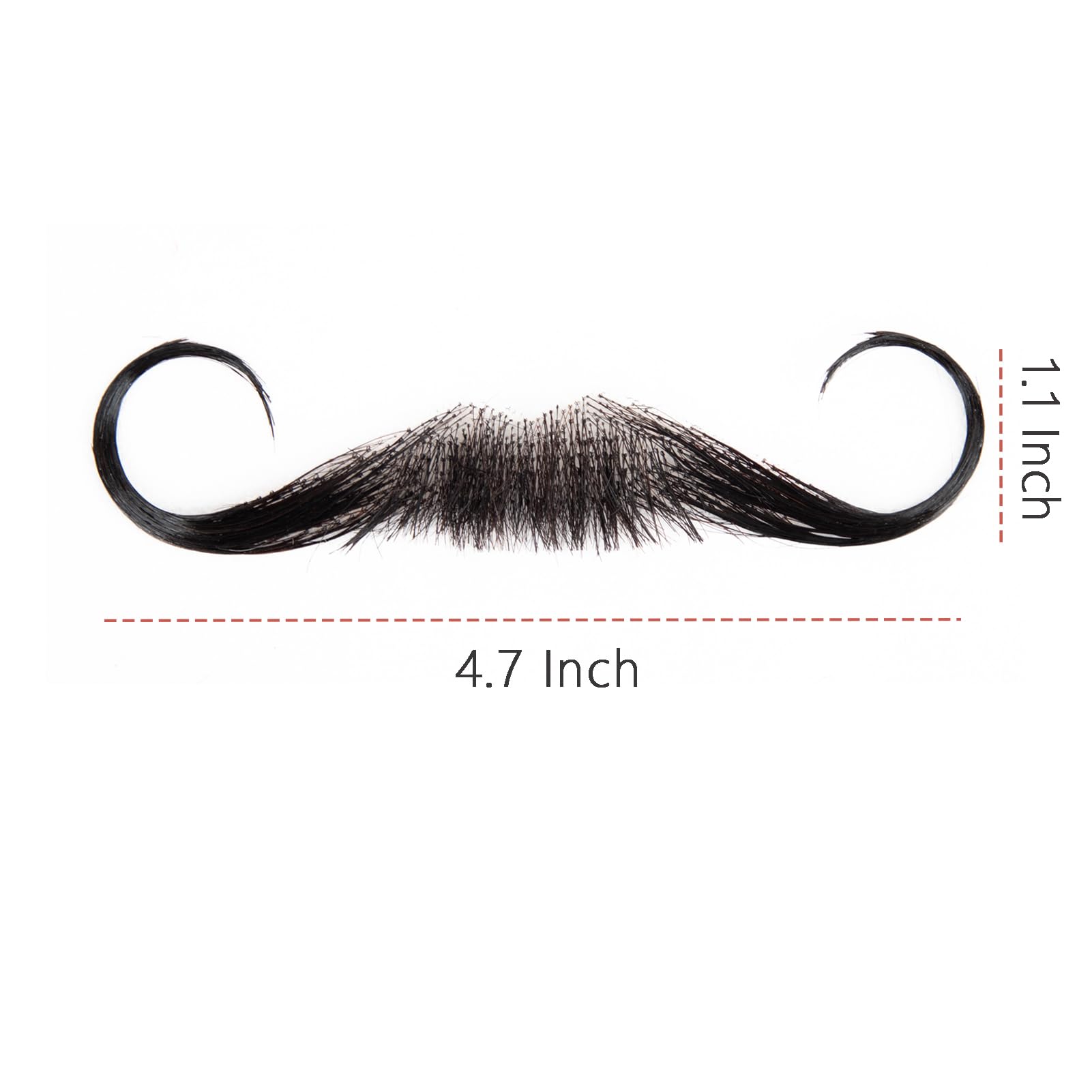XRDDFL Fake Beard Human Hair Realistic Fake Mustache for Men, Full Hand-Tied Invisible Lace Based Fake Facial Hair Black Reusable False Goatee Beards for Halloween Cosplay Costume Party Drama