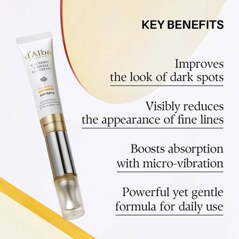 d'alba Piedmont Vita Toning Galvanic Eye Cream - Hydrating & Firming with White Truffle, Collagen & Vitamin C | 0.51 fl oz