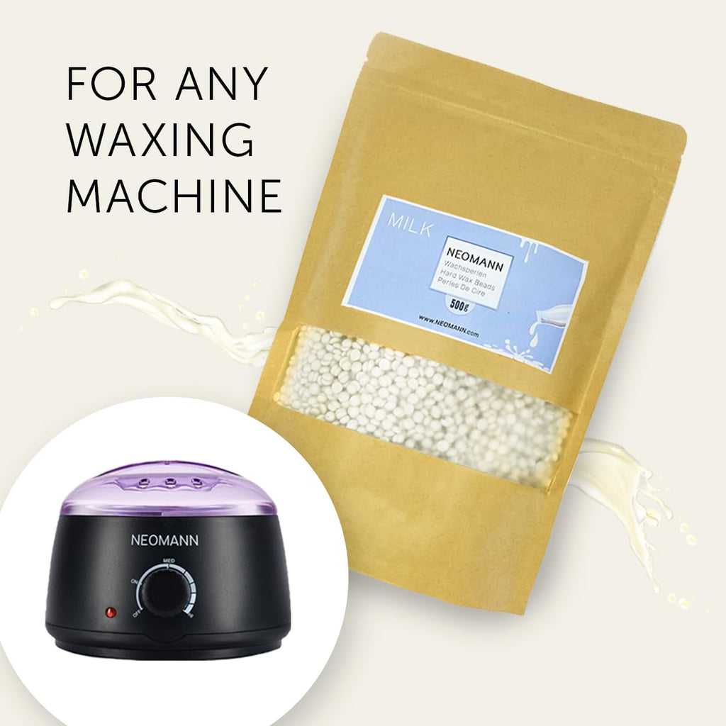 NEOMANN waxing beads for hair removal 500g | 1.1lb - Hard wax for painless hair removal - for all wax warmers and whole body, face, bikini area.