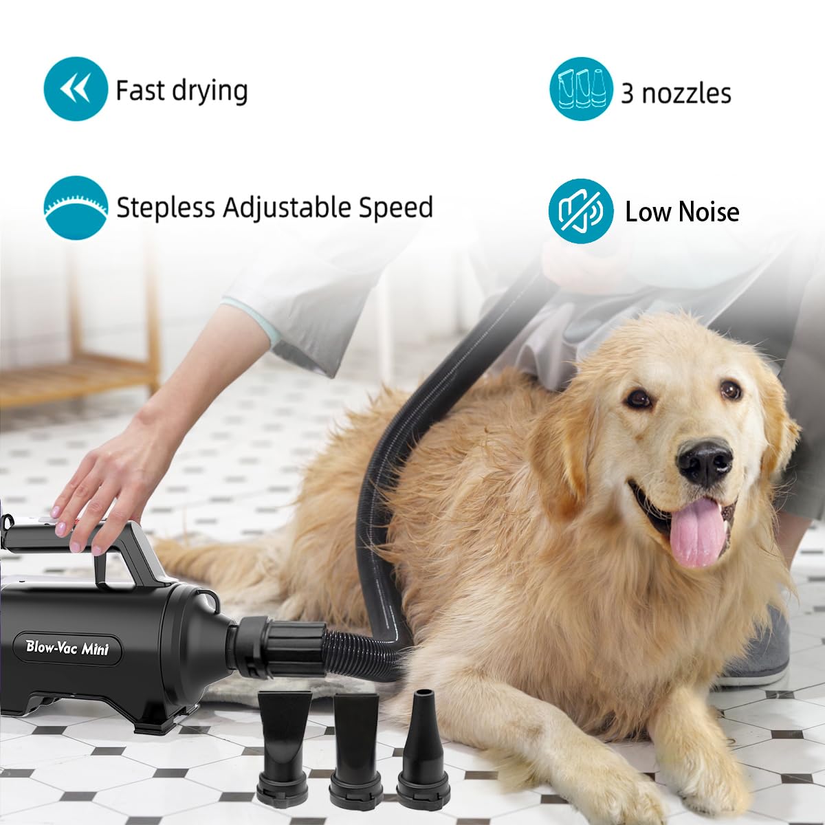 Dog Dryer High Velocity Pet Dog Grooming Force Hair Dryer/Blower
