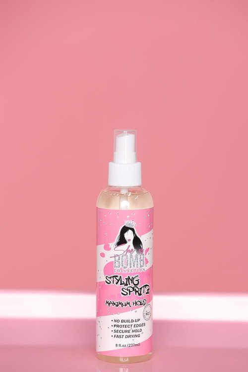 She Is Bomb Hair Spray - Maximum Hold Styling Spritz, Fast Drying, 8 Fl Oz