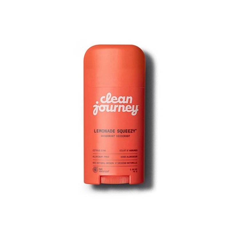 Cleanjourney Aluminum-Free Deodorant - Natural Odor Control with Baking Soda | EWG Verified, Lemonade Squeezy, 2.64 Oz