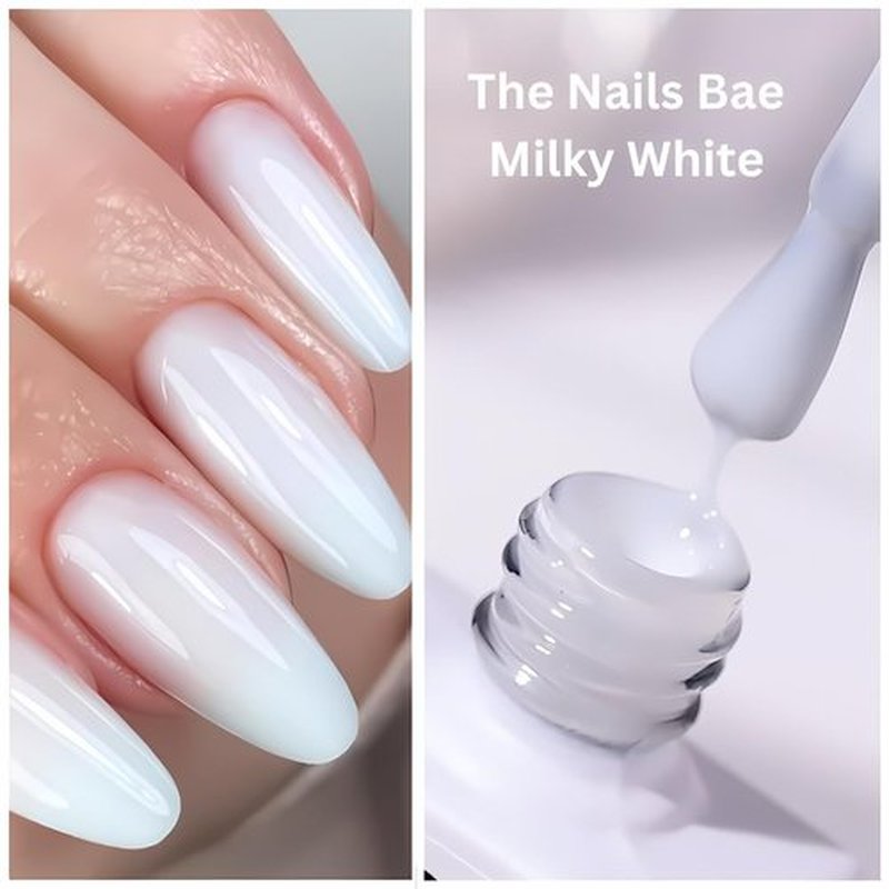 The Nails Bae Milky White Gel Polish, Milky White Gel, White Gel Polish, Nail Polish, Off White Gel Polish, American Gel Polish, Gel Polish, Manicure, UV/LED, Small