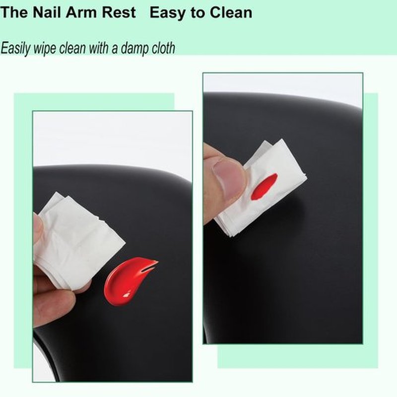 Ankysasky Nail Arm Rest, PU Leather Nail Tech Arm Rest,Foldable Arm Rest for Nails Tech U-Shaped Hand Rest Manicure Hand Rests for Foot Hand Rest (Black)