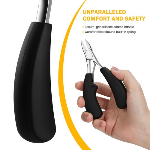 BEZOX Straight Toenail Clippers for Ingrown Toenail Prevention, Podiatrist Ingrown Nail Clippers for Thick Toenails, Ergonomic Finger Nail Clippers for Adults, Seniors, Men and Women