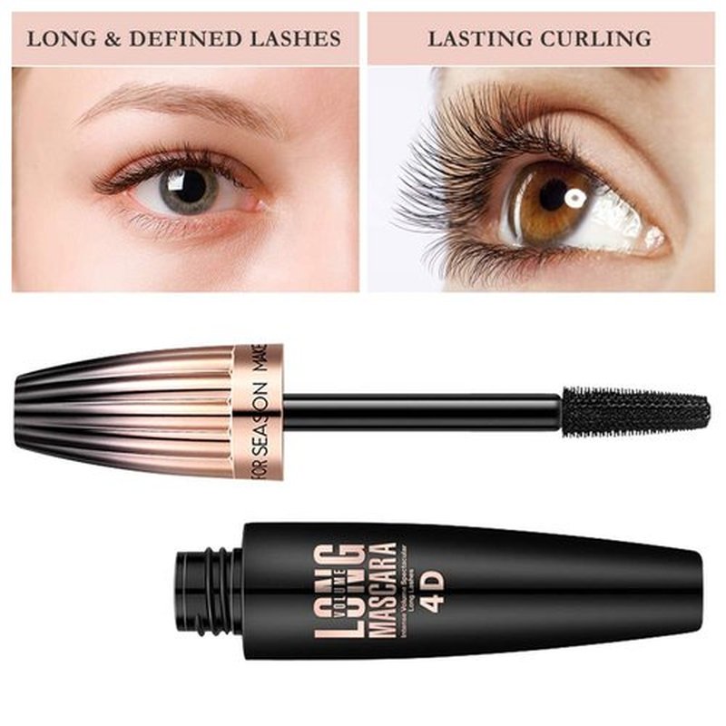 Skiennix 4D Silk Fiber Lash Mascara - Waterproof, Volume & Length, Smudge-Proof, 2 Pack