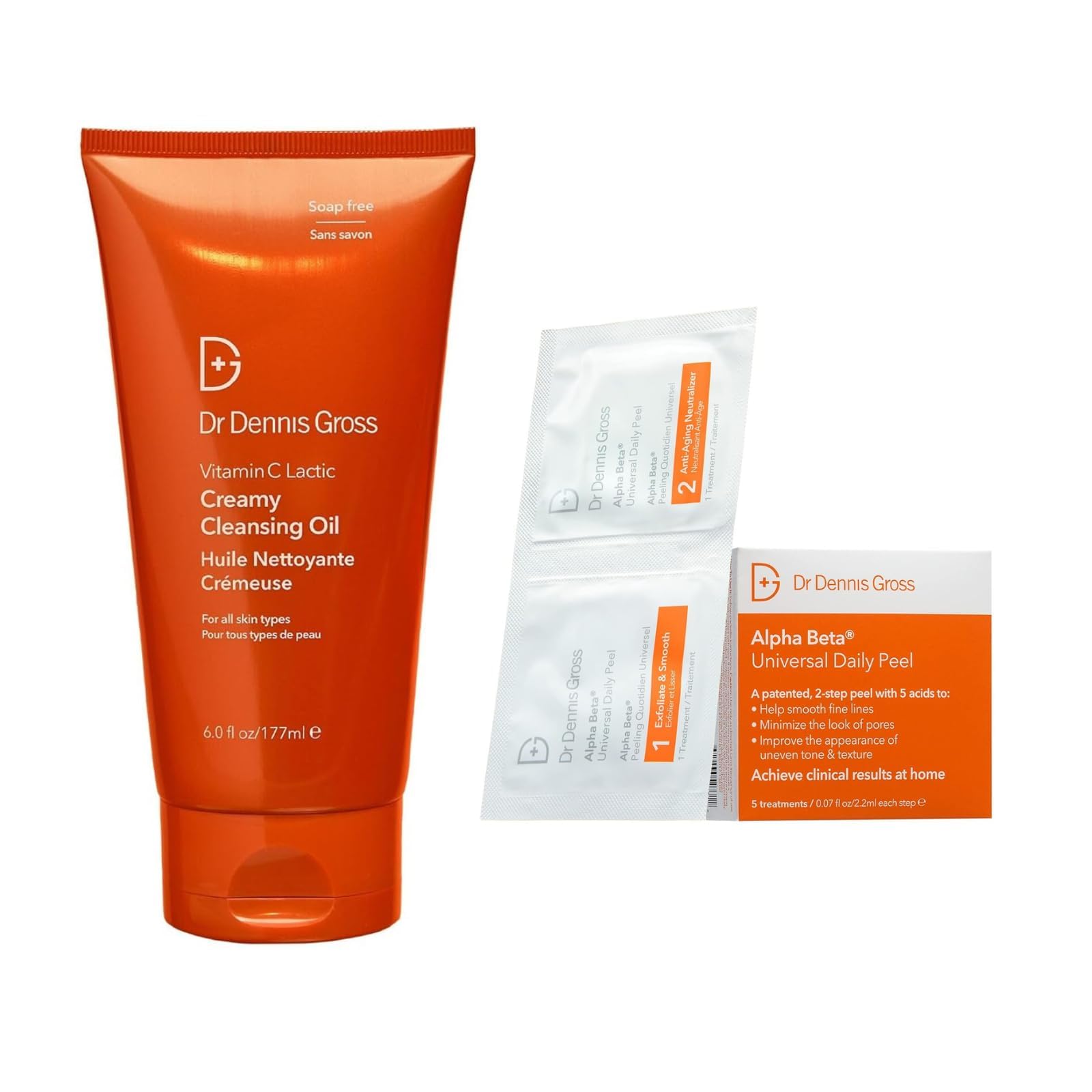 Dr Dennis Gross Vitamin C Lactic Creamy Cleansing Oil & Universal Daily Peel