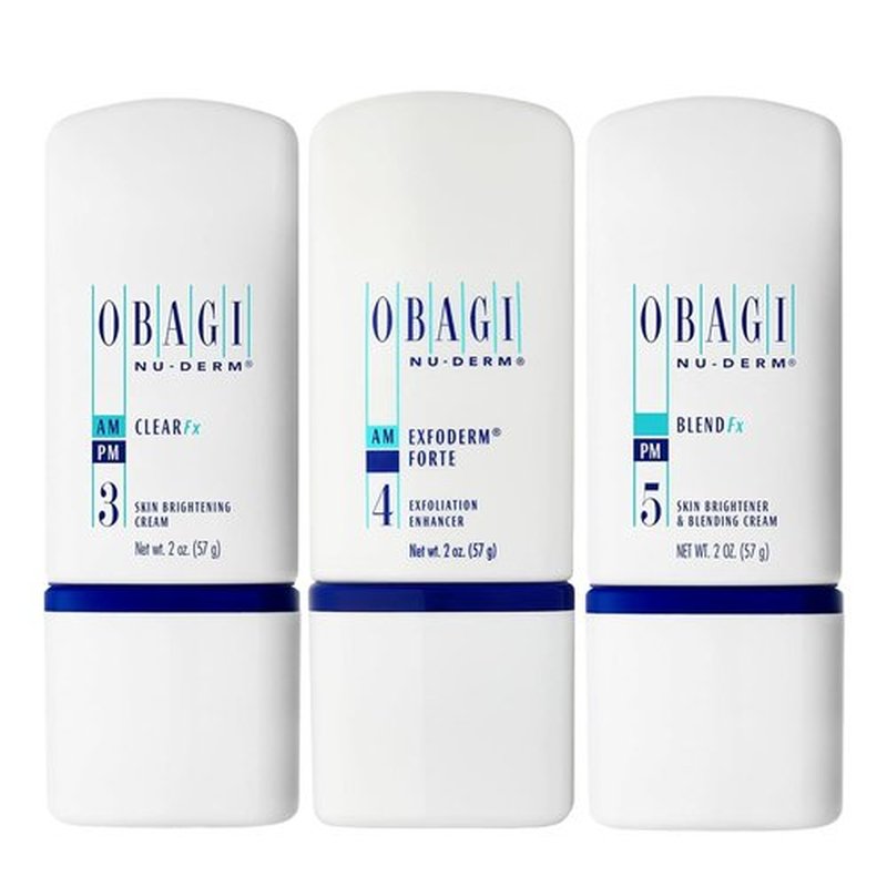 Obagi Medical Nu-Derm Hyperpigmentation Essentials - Brightening & Exfoliating Regimen | Clear Fx, Blend Fx, Exfoderm Forte