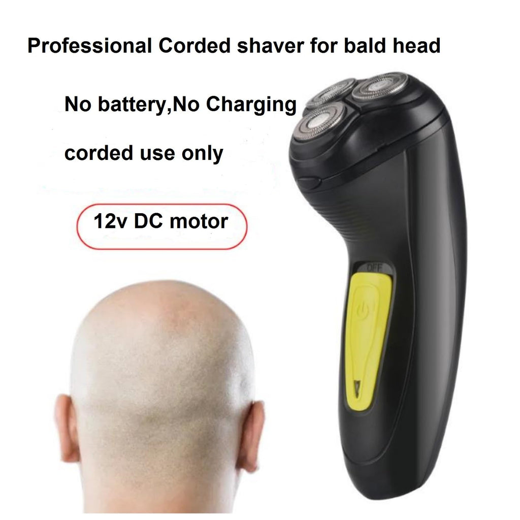 VSTSERIES Professional Corded Electric Shaver,Self Bald Head Razor,3D Rotary Shaver for Man,Close Shave Face & Head,Pop-up Trimmer for Bold Hair Stubble Beard,12v Powerful Motor,Corded Power Supply