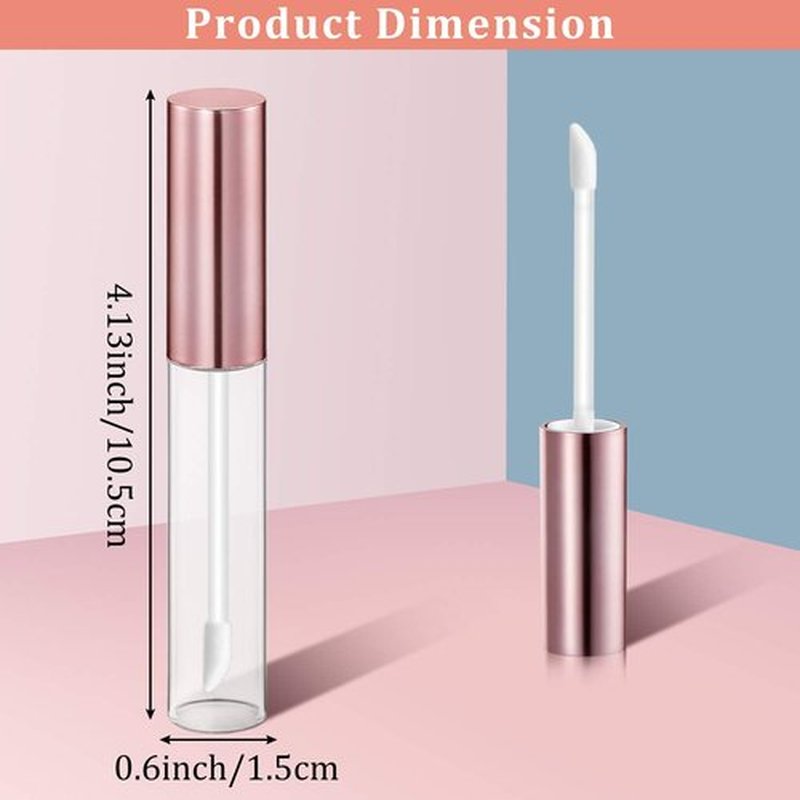Blulu 30 Pcs 10 ml Lip Gloss Tubes Bulk Empty Refillable Lip Balm Bottle Clear Plastic Gloss Container Reusable Lipstick Bottle with Rubber Insert for Women DIY Lipgloss Cosmetics(5 Colors)