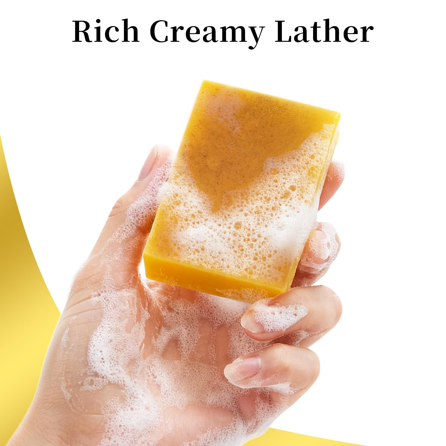 DOXOLATO Lemon Turmeric Soap Bars for Face Body - Gentle Exfoliating Turmeric Soap Bar Improve Skin Texture Moisturizing, 3 Bars