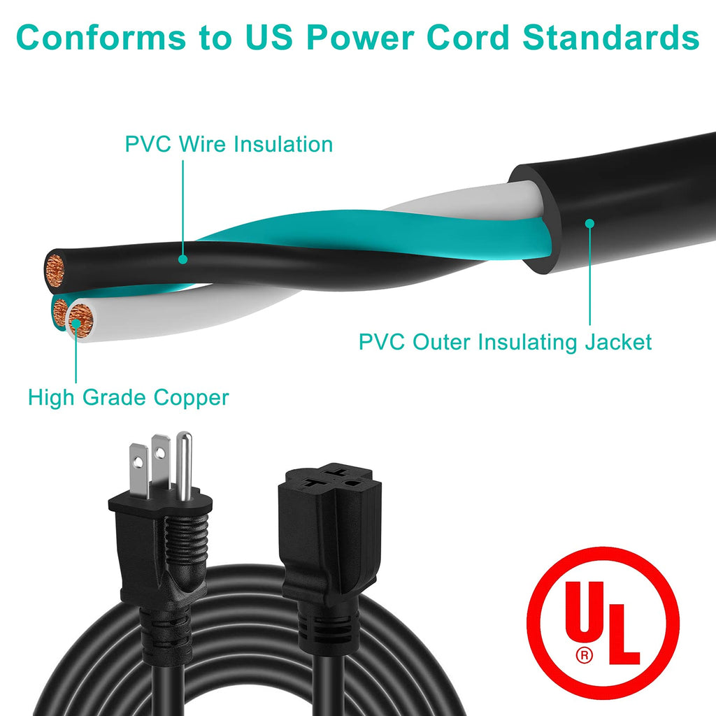 LAKCZIO 6 FT 12 Gauge Extension Cord, 12AWG 15Amp 5-15P Household AC Plug Adapter to 20Amp 5-15R, 5-20R, 6-15R, 6-20R, T Blade Outlet Power Cord.