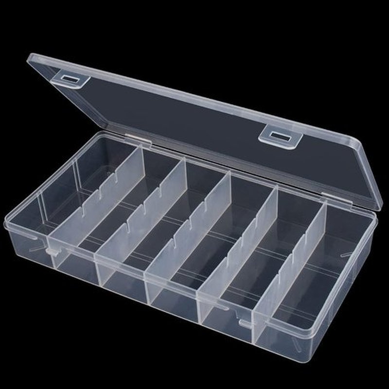 Skiennix Clear Plastic Storage Box - Versatile Organizer for Makeup, Jewelry & Tackle | 2-Pack