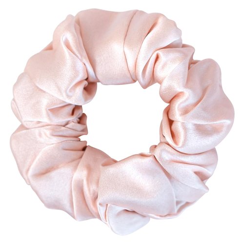 DAISYSILK 100% Mulberry Silk Scrunchie, Large Silk Hair Tie for Women, Soft Hair Accessory, Prevents Frizz, 1Pc, Pink