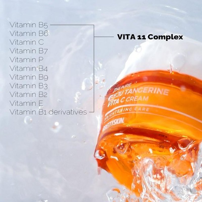 PRETTYSKIN Pure Tangerine Vitamin C Face Cream 1.75 fl.oz. Lightweight, Non-Sticky Moisturize With Jeju Tangerine Extract, Vitamin Complex | Korean Skincare for Hydration & Skin Support