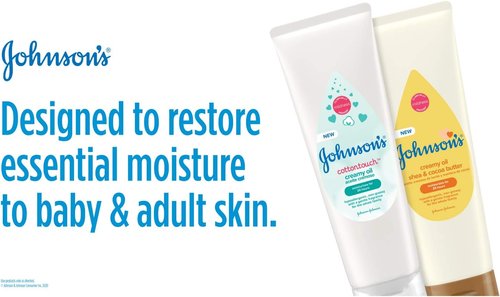 Johnson's Baby Creamy Oil - Moisturizing Body Lotion with Shea & Cocoa Butter | 8 fl. oz