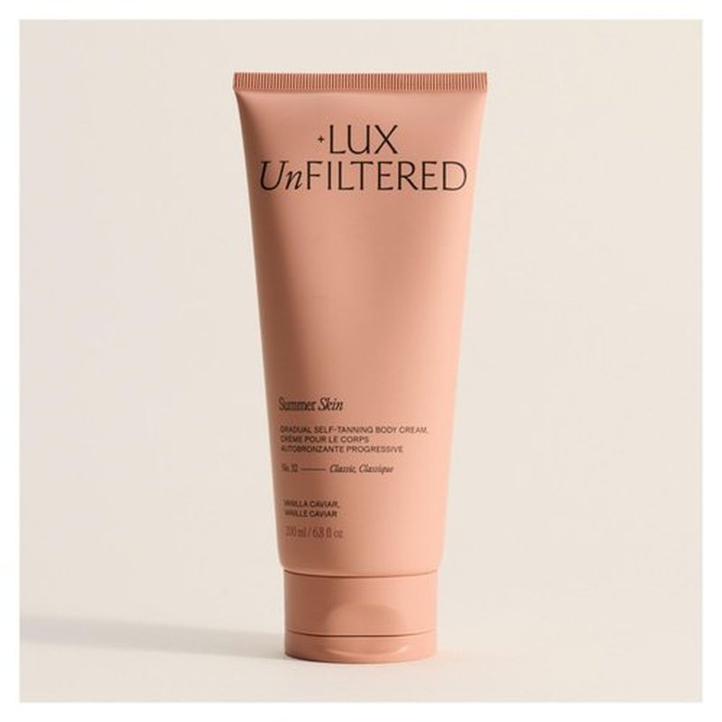 Lux Unfiltered N°32 Summer Skin Gradual Self Tanner, Hydrating Self Tanning Lotion with Shea Butter & Squalane - Non-Sticky, No Transfer, Natural-Looking - Vegan Sunless Tanner - Vanilla Caviar