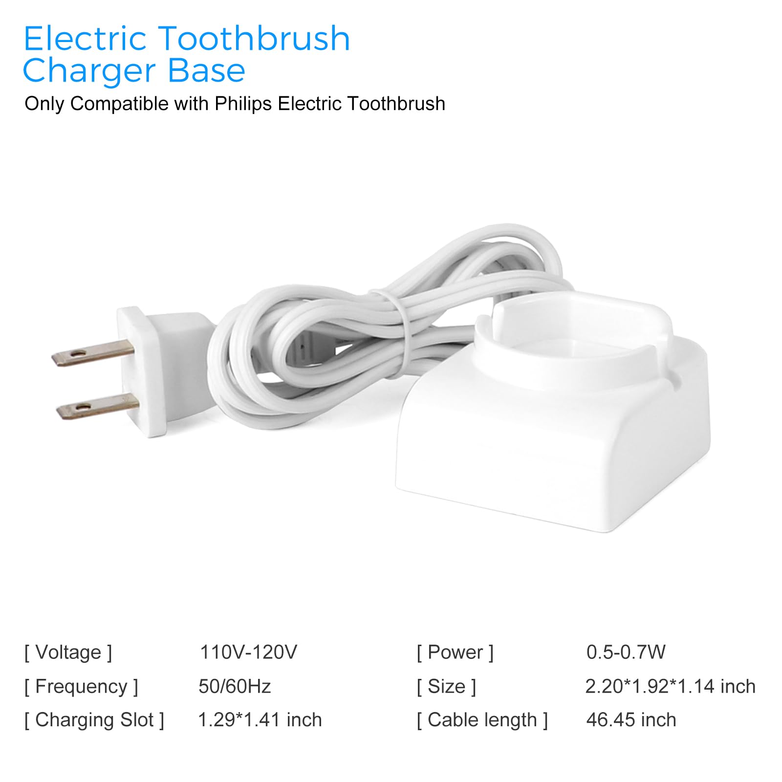 Charger Base Compatible with Philips Sonicare Electric Toothbrush HX5100/C Charging Base, for HX3000 HX5000 HX6000 HX7000 HX8000 HX9000 Series Toothbrush
