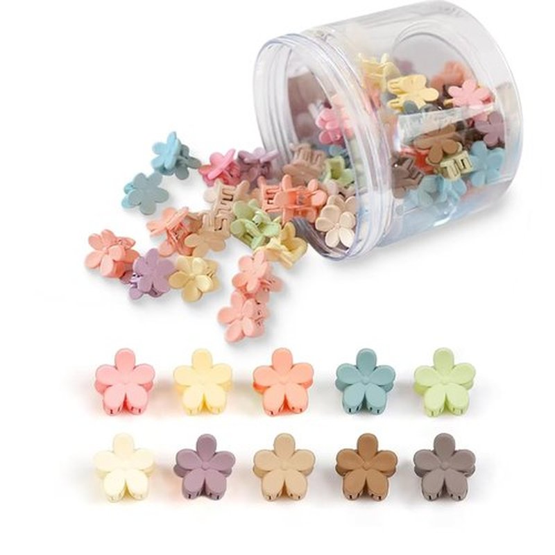 120 Pcs Colorful Mini Hair Claw Clips Small Hair Clamps Hair Accessories for Women Girls Teens Kids Cute Tiny Hair Pins Barrettes Bun Clips Assorted Colors Baby to Adult Flower