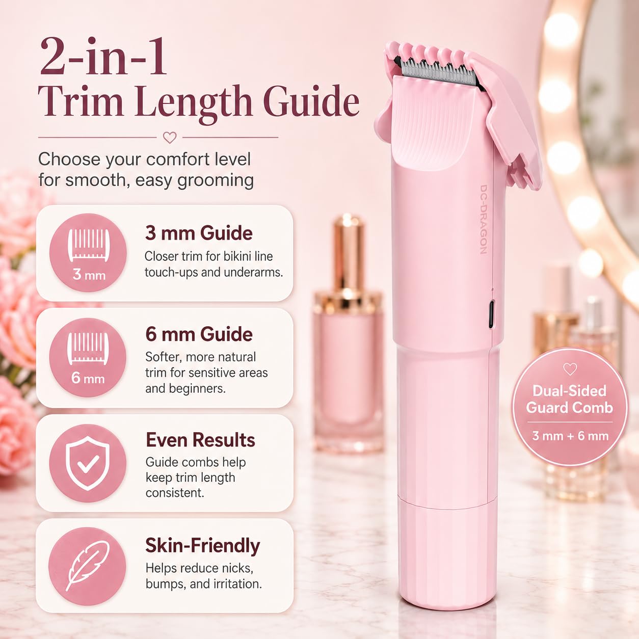 Bikini Shaver Women's Electric Razor Electric Bikini Trimmer for Women Painless Electric Razors for Pubic Hair, Face, Legs, IPX7 Waterproof Underarms Electric Bikini Trimmer for Women