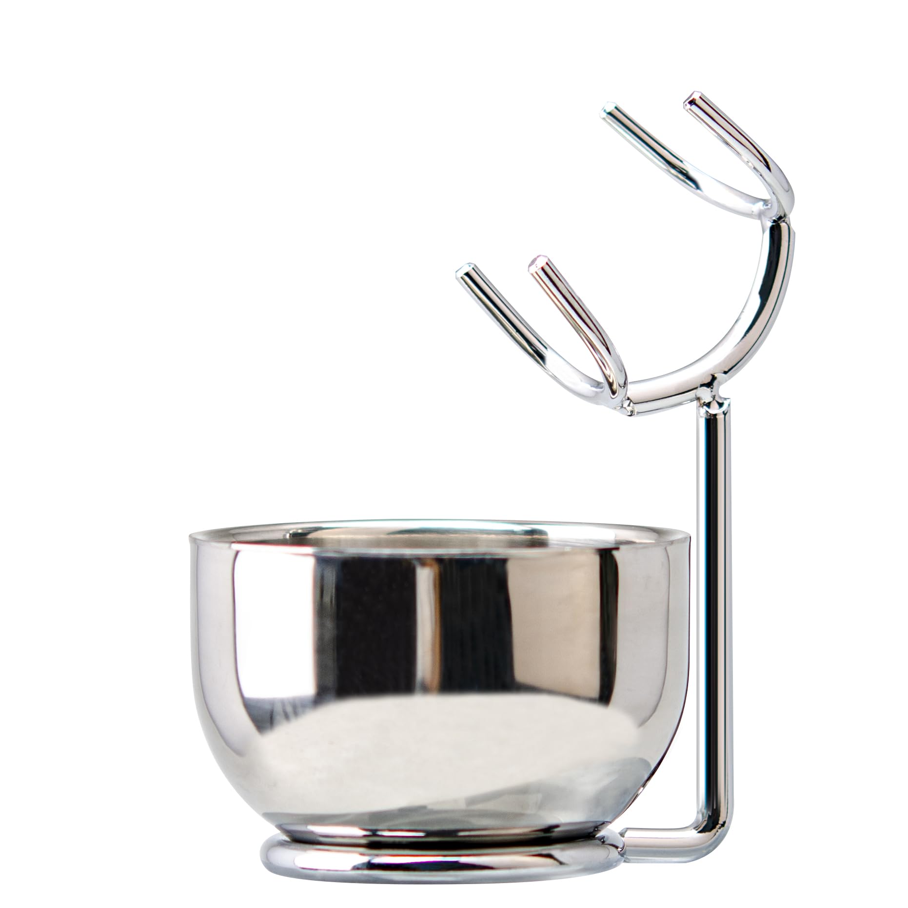 Grandslam Shaving Brush and Bowl Kit for Men, 3 in 1 Shaving Brush Set, Stainless Steel Shaving Bowl and Stand, Shaving Brush, Shaving Kit for Men, Silver
