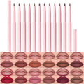 Evpct 12Pcs Retractable Lip Liner Set - Sculpt & Shape Lips in Mauve, Maroon, Red, Nude, Brown & Plum