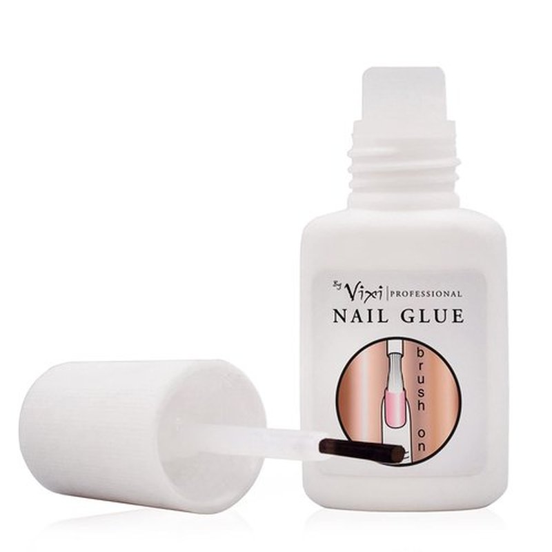 8ml x3 By Vixi Extra Strong Nail Glue with Brush and Free PREP File Clear Instant Dry Adhesive, Professional Salon Quality