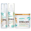 Mambino Organics Soothing Bath Set, Organic Oatmeal Bath Soak, Soothe Me Shampoo & Body Wash, and Calming Oil, Gentle for Sensitive Skin, Vegan, Baby Bath Essentials, 3-Pack, 5.5 oz Each