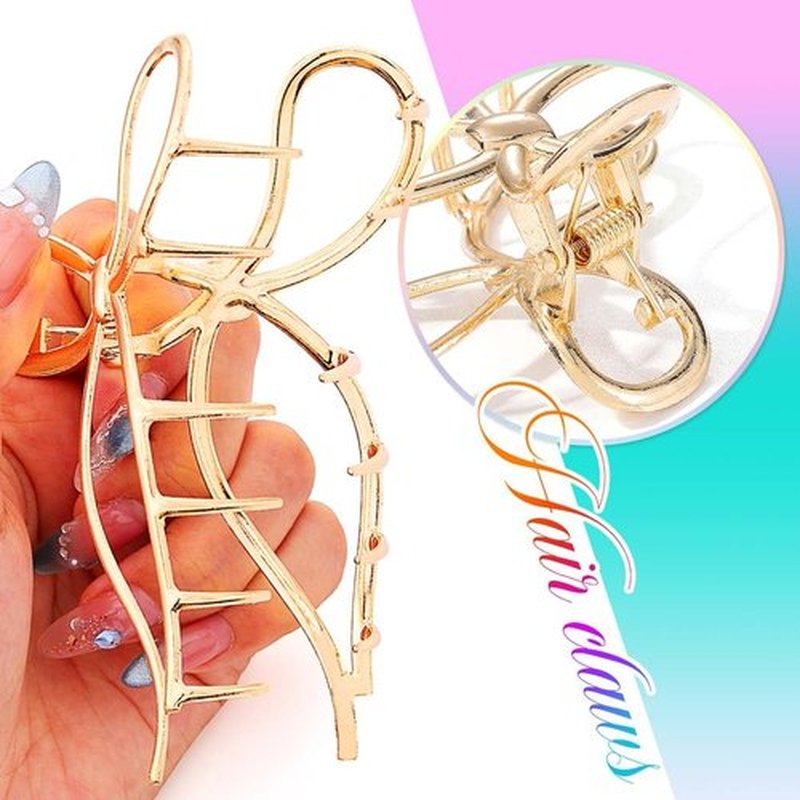 Gortin Bow Claw Clips Gold Metal Hair Clips for Thick Hair Large Fancy Hair Claw Clip Hair Accessories for Women