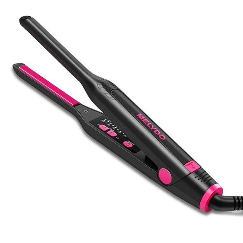 MELYDO Small Flat Irons for Short Hair, 3/10" Pencil Flat Iron with Adjustable Temp Mini Hair Straightener for Edges Pixie Cut and Bangs, Tiny Hair Straightener with Floating Plates, Auto Shut Off