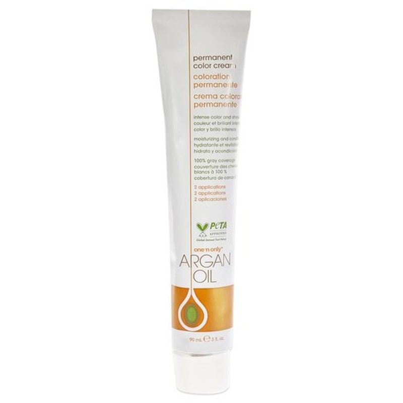 One N' Only Permanent Hair Color - Argan Oil Infused Dye for Rich Tones & Gray Coverage - 7N Medium Natural Blonde (3 oz)
