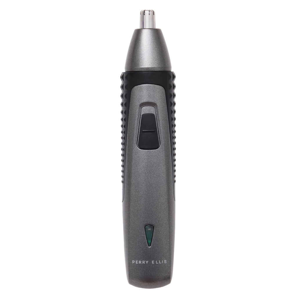 Perry Ellis 3-in-1 Ear, Nose & Facial Hair Trimmer for Men, Cordless Battery-Powered Grooming Tool with Detachable Heads, Antislip Design, Rechargeable Shaver with Cable