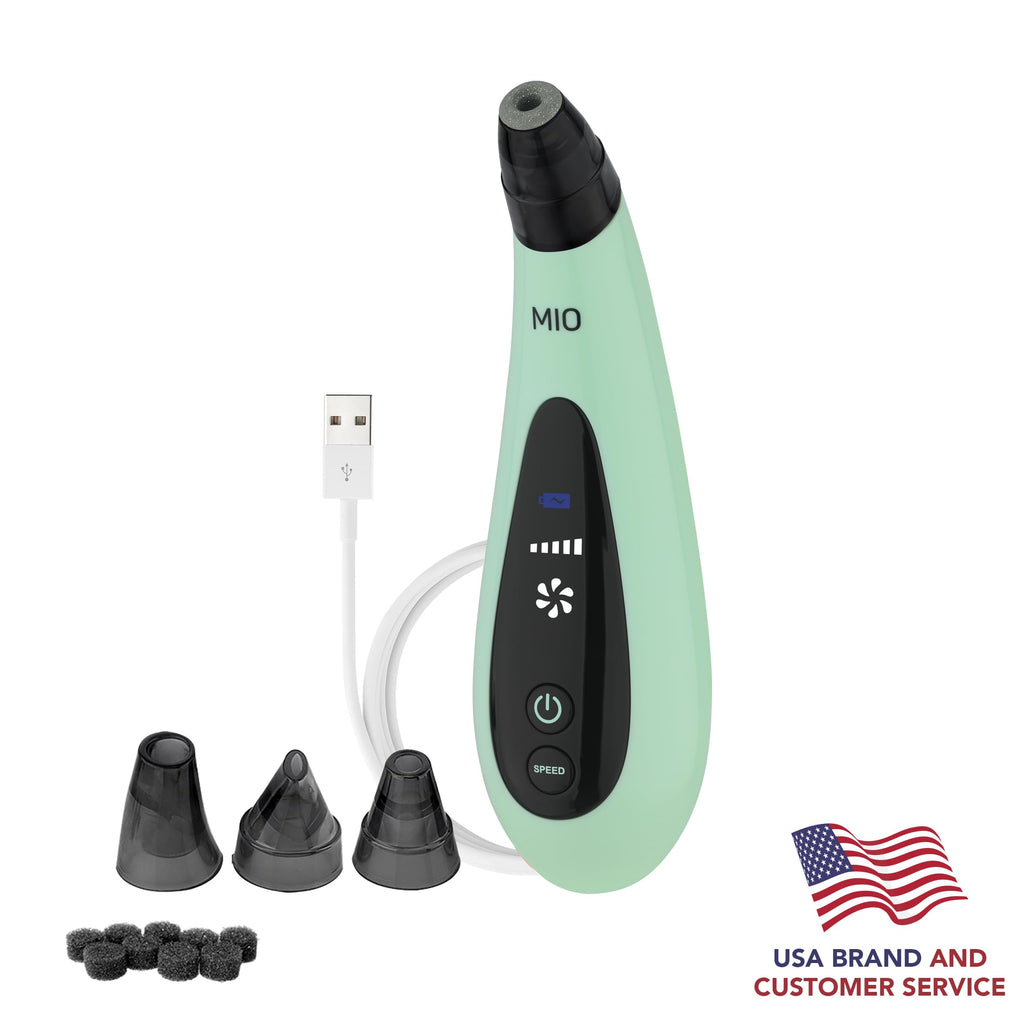 Spa Sciences MIO Diamond Microdermabrasion Blackhead Remover, Pore Suction Tool–Rechargeable-Dermatologist Recommended Skin Resurfacing System for Anti-Aging-Exfoliator for Acne Scars/Wrinkles (Mint)