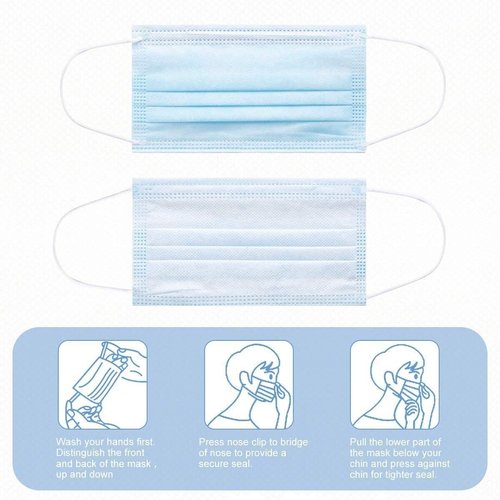 Face Mask, 100 Count (Blue)