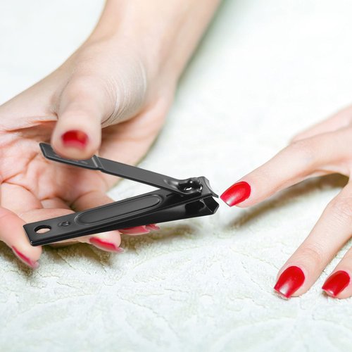 Honoson 50 Pieces Nail Clipper Set Fingernails and Toenail Bulk Clipper Flat Stainless Steel Nail Cutter for Women Men Thick Nails, Black and Silver