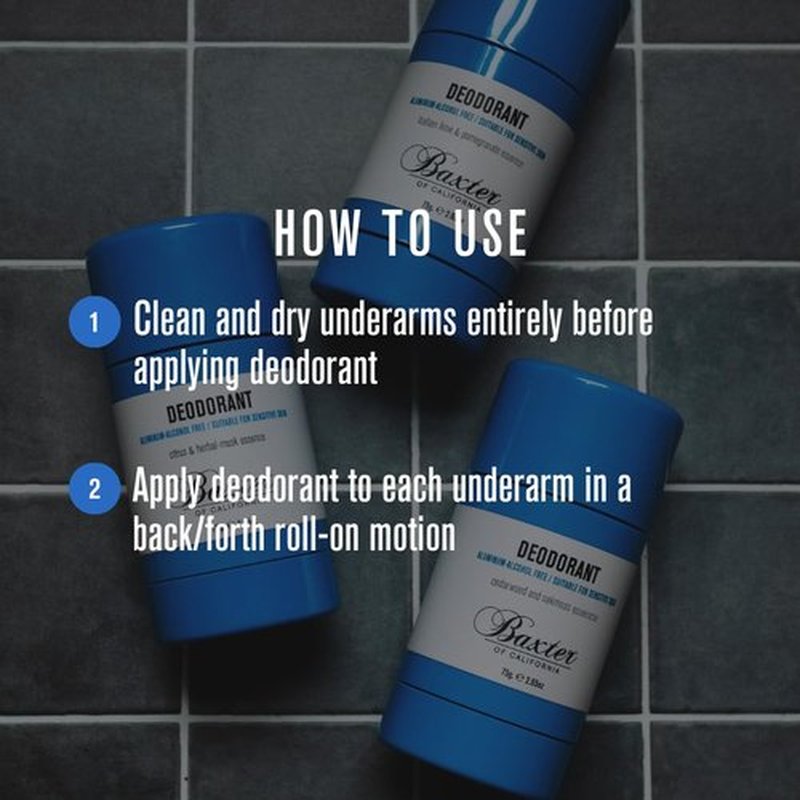 Baxter of California Deodorant - Aluminum & Alcohol-Free Clear Stick with Cedarwood & Oakmoss, 2.65 Oz