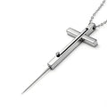 Self Defense Necklace for Personal Safety, Hidden Cross Pendant with Safety Lock, 21 Inch Stainless Steel Emergency Tool