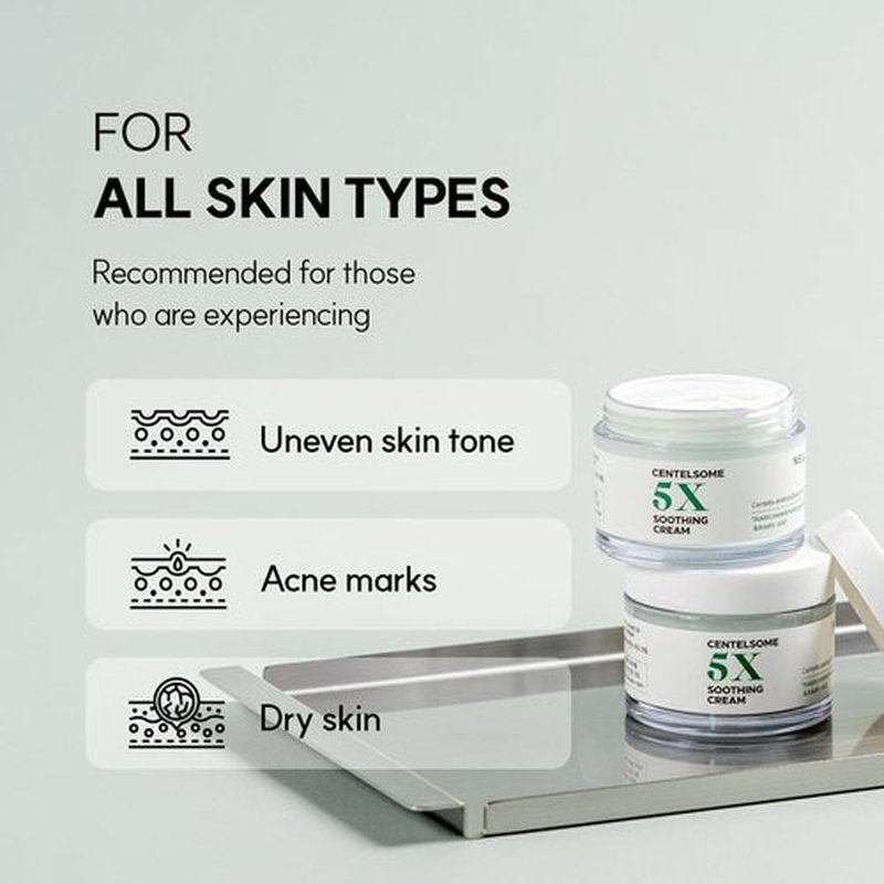NEUL20S Centelsome 5X Soothing Cream 1.69 fl oz/50ml | Face Moisturizer for Skin Regeneration, Hydration, Blemish Spot Treatment, Korean Skincare, Centella Asiatica, Niacinamide, Exosomes, Panthenol