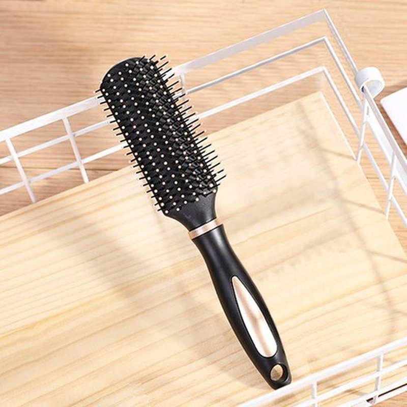 Skiennix Anti-Static Massage Hair Brush - Nylon Bristle Pins for All Hair Types | Rectangle Design