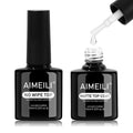 AIMEILI No Wipe Top Coat & Matte Gel Set - Hema Free, Vegan, Long-Lasting Shine Finish