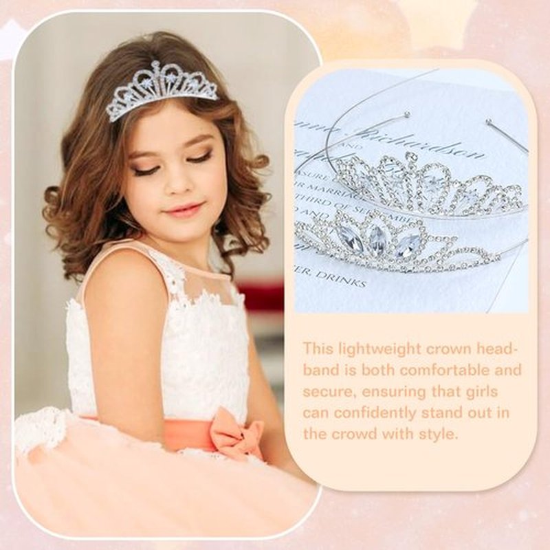 Dizila 8 Pieces Silver Metal Birthday Party Prom Bridal Wedding Dazzling Rhinestone Princess Crown Headbands Tiaras Headpieces Hair Accessories for Women Girls Brides Bridesmaids