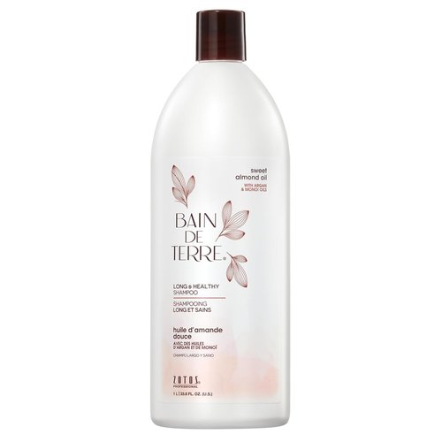 Bain de Terre Sweet Almond Oil Shampoo - Strengthens & Protects Weak Hair | Argan & Monoi Oils, Vegan